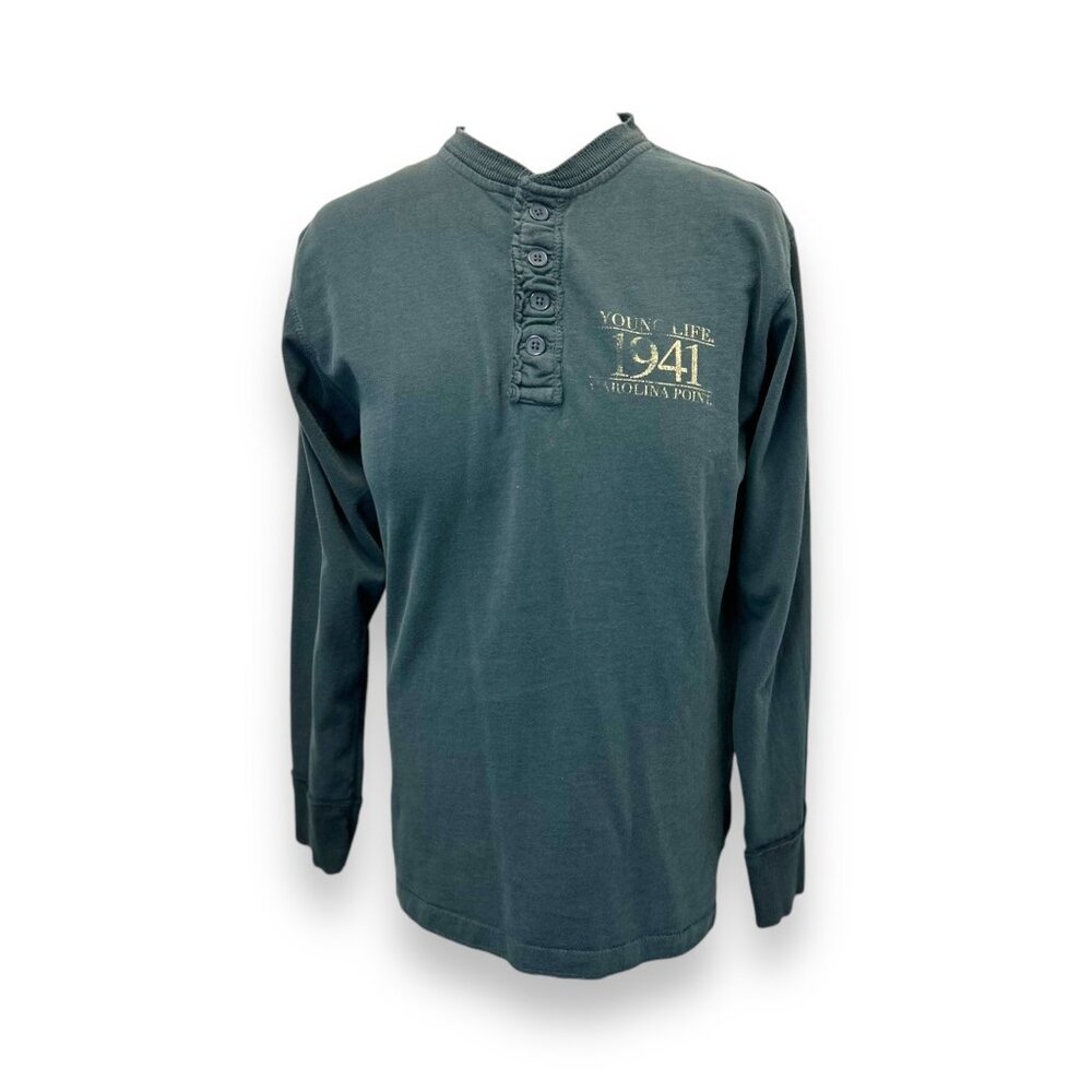 J.America Vintage Apparel "Young Life 1941 Carolina Point" Long Sleeve Henley M